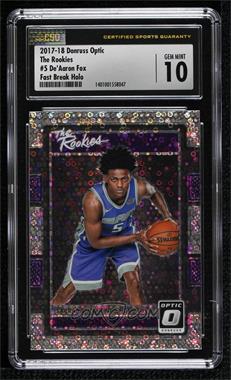 2017-18 Panini Donruss Optic - The Rookies - Fast Break Holo Prizm #5 - De'Aaron Fox [CSG 10 Gem Mint]