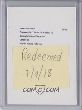 2017-18 Panini Encased - Scripted Signatures #SS-23 - Richard Jefferson /99 [Being Redeemed]