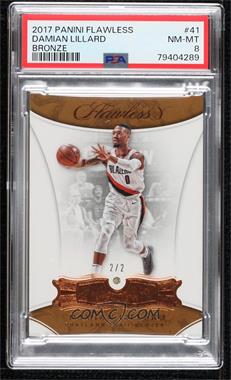 2017-18 Panini Flawless - [Base] - 1st Off the Line Bronze #41 - Damian Lillard /2 [PSA 8 NM‑MT]