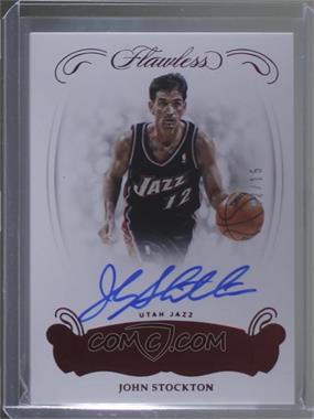 2017-18 Panini Flawless - Excellence Signatures - Ruby #ES-JST - John Stockton /15