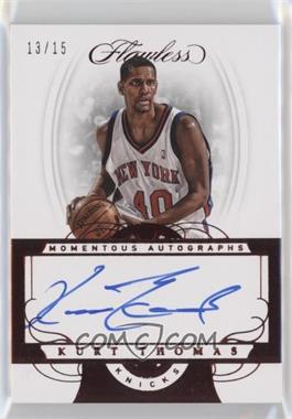 2017-18 Panini Flawless - Momentous Autographs - Ruby #MA-KT - Kurt Thomas /15