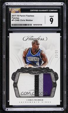 2017-18 Panini Flawless - Patches #P-CWB - Chris Webber /25 [CGC 9 Mint]