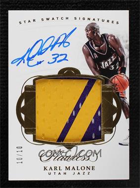 2017-18 Panini Flawless - Star Swatch Signatures - Gold #SS-KML - Karl Malone /10 [COMC RCR Mint]