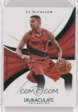 2017-18 Panini Immaculate Collection - [Base] - Emerald #91 - CJ McCollum /8