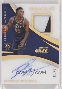 2017-18 Panini Immaculate Collection - [Base] - Jersey Number #102 - Rookie Patch Autographs - Donovan Mitchell /45