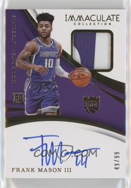 2017-18 Panini Immaculate Collection - [Base] #101 - Rookie Patch Autographs - Frank Mason III /99