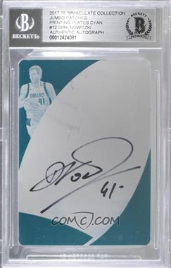 2017-18 Panini Immaculate Collection - Jumbo Patches - Jersey Number Printing Plate Cyan #JP-DNW - Dirk Nowitzki /1 [BAS BGS Authentic]
