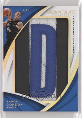 2017-18 Panini Immaculate Collection - Jumbo Patches - Nameplate Nobility #JP-AGD - Aaron Gordon /6