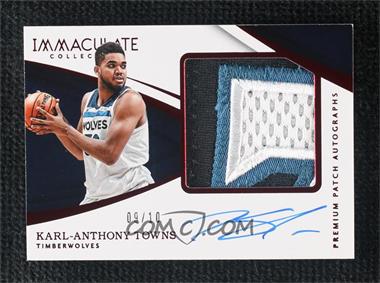 2017-18 Panini Immaculate Collection - Premium Patch Autographs - Red #PP-KAT - Karl-Anthony Towns /10