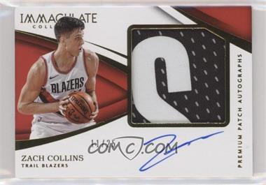 2017-18 Panini Immaculate Collection - Premium Patch Autographs #PP-ZCL - Zach Collins /25