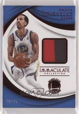 2017-18 Panini Immaculate Collection - Swatches - Red #SW-SLV - Shaun Livingston /25