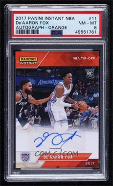 2017-18 Panini Instant - [Base] - Autographs #11 - NBA Tip-Off - De'Aaron Fox /5 [PSA 8 NM‑MT]