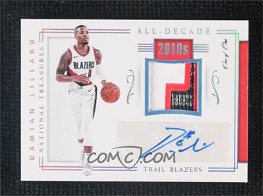 2017-18 Panini National Treasures - All-Decade Memorabilia Signatures - Platinum #ADMS-DLL - Damian Lillard /1