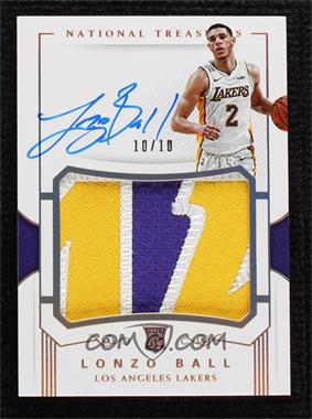 2017-18 Panini National Treasures - [Base] - Gold #102 - Rookie Patch Autographs - Lonzo Ball /10