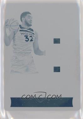 2017-18 Panini National Treasures - Game Gear Autographs - Printing Plate Cyan #GG-KAT - Karl-Anthony Towns /1