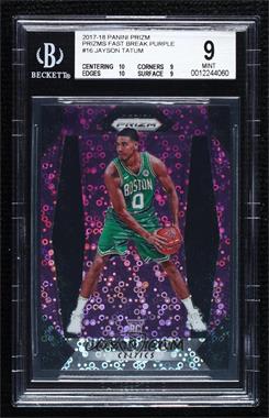 2017-18 Panini Prizm - [Base] - Fast Break Purple Prizm #16 - Jayson Tatum /75 [BGS 9 MINT]