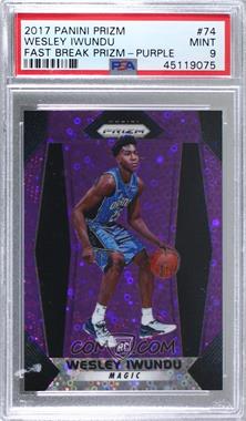 2017-18 Panini Prizm - [Base] - Fast Break Purple Prizm #74 - Wesley Iwundu /75 [PSA 9 MINT]