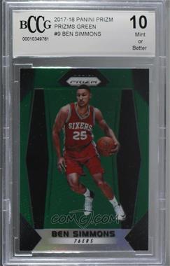 2017-18 Panini Prizm - [Base] - Green Prizm #9 - Ben Simmons [BCCG 10 Mint or Better]