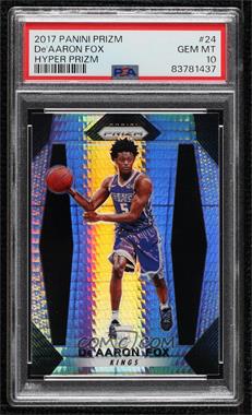 2017-18 Panini Prizm - [Base] - Hyper Prizm #24 - De'Aaron Fox [PSA 10 GEM MT]