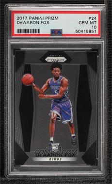 2017-18 Panini Prizm - [Base] #24 - De'Aaron Fox [PSA 10 GEM MT]