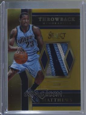 2017-18 Panini Select - Throwback Memorabilia - Gold Prizm #TM-WMT - Wesley Matthews /10