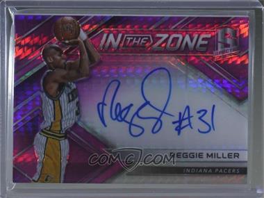 2017-18 Panini Spectra - In the Zone Autographs - Neon Pink Prizm #IZ-RML - Reggie Miller /25