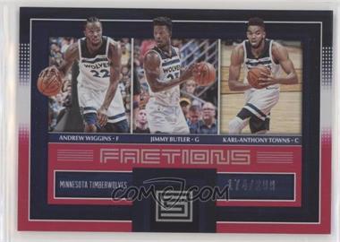 2017-18 Panini Status - Factions - Red #5 - Andrew Wiggins, Jimmy Butler, Karl-Anthony Towns /299