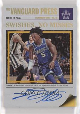 2017-18 Panini Vanguard - Hot off the Press Autographs - Gold #HP-DAF - De'Aaron Fox /10