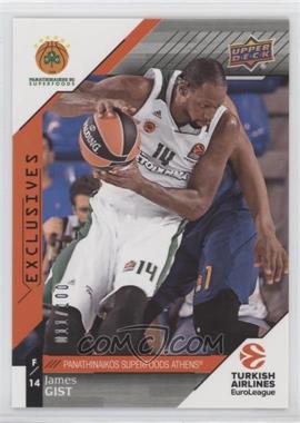 2017-18 Upper Deck Euroleague - [Base] - Exclusives #92 - James Gist /100