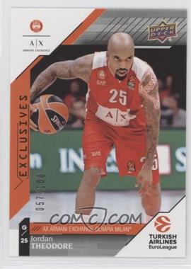 2017-18 Upper Deck Euroleague - [Base] - Exclusives #95 - Jordan Theodore /100