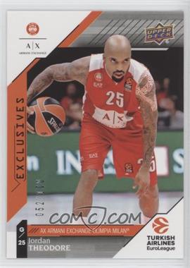 2017-18 Upper Deck Euroleague - [Base] - Exclusives #95 - Jordan Theodore /100