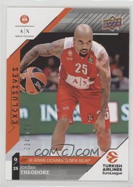 2017-18 Upper Deck Euroleague - [Base] - Exclusives #95 - Jordan Theodore /100