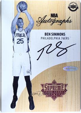 2017-18 Upper Deck Supreme Hardcourt - NBA Autographs - Black and White #BWA-BS - Ben Simmons