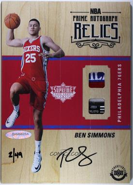 2017-18 Upper Deck Supreme Hardcourt - NBA Prime Autograph Relics #PAR-BS - Ben Simmons /49
