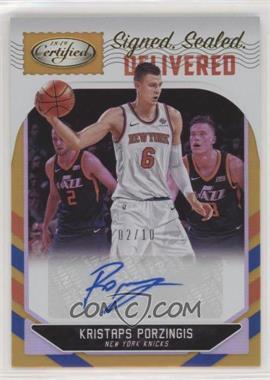 2018-19 Panini Certified - Signed Sealed Delivered - Mirror Gold #SSD-KPZ - Kristaps Porzingis /10