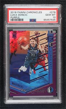 2018-19 Panini Chronicles - [Base] - Purple #278 - Elite - Luka Doncic /49 [PSA 10 GEM MT]