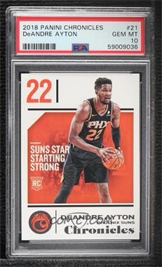 2018-19 Panini Chronicles - [Base] #21 - Deandre Ayton [PSA 10 GEM MT]