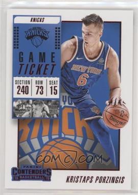 2018-19 Panini Contenders - [Base] - Game Ticket Red #13 - Kristaps Porzingis