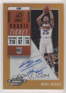 2018-19 Panini Contenders Optic - [Base] - Orange Prizm #130.1 - Rookie Season Ticket - Mikal Bridges /25