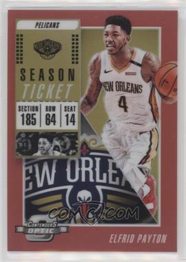 2018-19 Panini Contenders Optic - [Base] - Red Prizm #5 - Season Ticket - Elfrid Payton