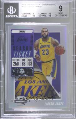 2018-19 Panini Contenders Optic - [Base] - Silver Prizm #100 - Season Ticket - LeBron James [BGS 9 MINT]