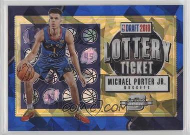 2018-19 Panini Contenders Optic - Lottery Ticket Prizms - Blue Cracked Ice #14 - Michael Porter Jr.