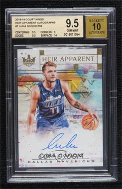 2018-19 Panini Court Kings - Heir Apparent Autographs #HA-LDC - Luka Doncic /199 [BGS 9.5 GEM MINT]