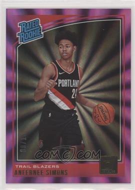 2018-19 Panini Donruss - [Base] - Holo Purple Laser #186 - Rated Rookies - Anfernee Simons /15