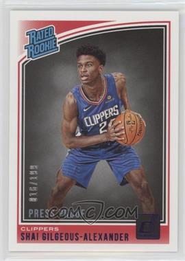 2018-19 Panini Donruss - [Base] - Press Proof Purple #162 - Rated Rookies - Shai Gilgeous-Alexander /199