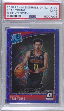 2018-19 Panini Donruss Optic - [Base] - Blue Velocity Prizm #198 - Rated Rookie - Trae Young [PSA 9 MINT]