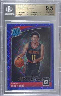 2018-19 Panini Donruss Optic - [Base] - Blue Velocity Prizm #198 - Rated Rookie - Trae Young [BGS 9.5 GEM MINT]