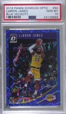 2018-19 Panini Donruss Optic - [Base] - Blue Velocity Prizm #94 - LeBron James [PSA 10 GEM MT]