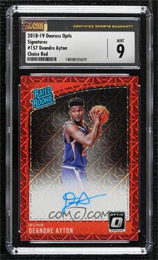 2018-19 Panini Donruss Optic - [Base] - Choice Prizm Signatures #157 - Rated Rookie - Deandre Ayton [CSG 9 Mint]