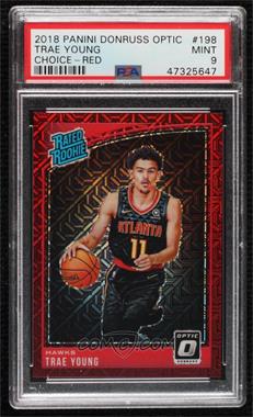 2018-19 Panini Donruss Optic - [Base] - Choice Red Prizm #198 - Rated Rookie - Trae Young /88 [PSA 9 MINT]